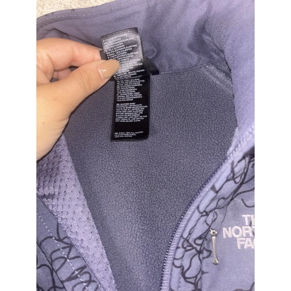 The North Face Full Zip Jacket Women Sz Xs Apex Bionic Floral Dk Purp Soft Shell